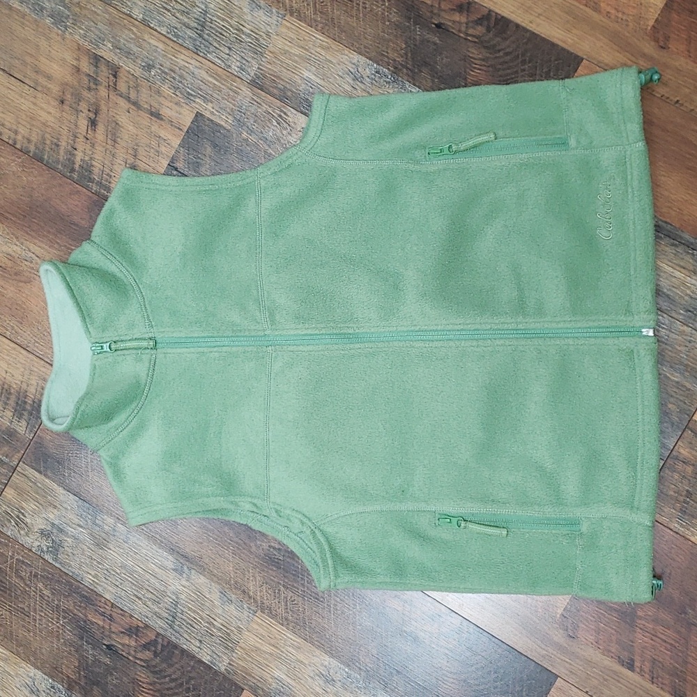 Cabela's Light Green Lightweight Fleece Vest, Size Large